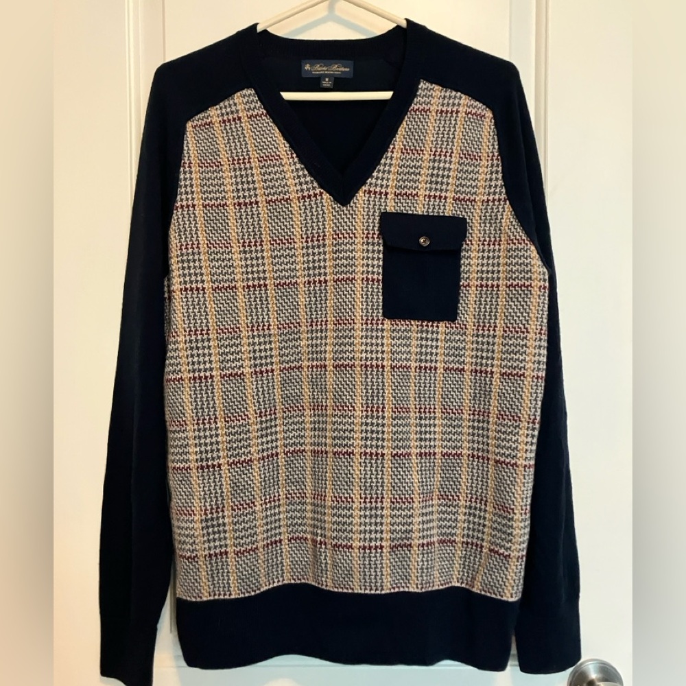 Brooks Brothers Merino Wool V Neck Sweater Men’s Medium